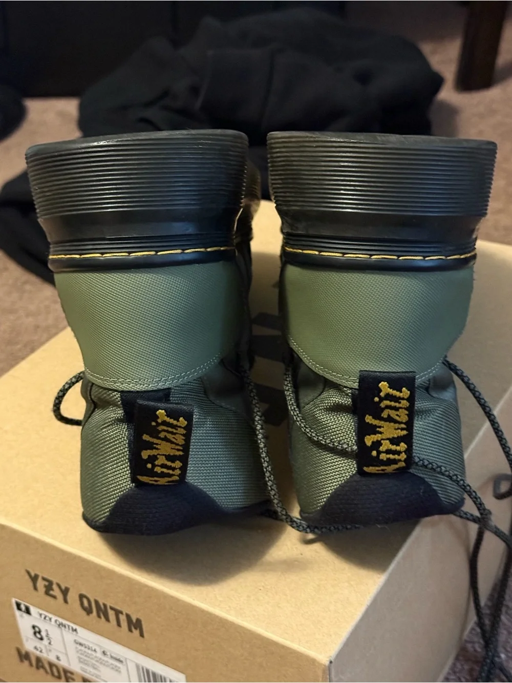 Dr. Martens Olive Canvas Lug-Sole Boots